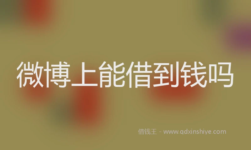 微博上能借到钱吗