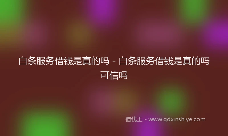 白条服务借钱是真的吗 - 白条服务借钱是真的吗可信吗