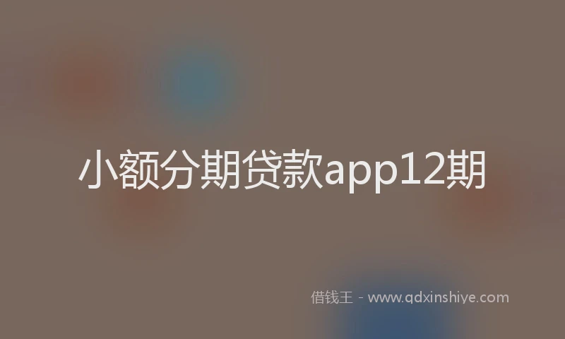 小额分期贷款app12期