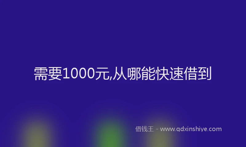 需要1000元,从哪能快速借到