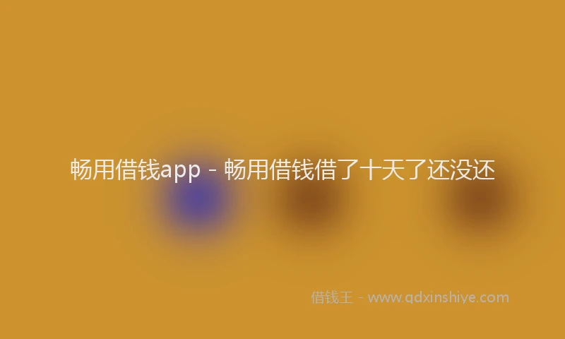畅用借钱app - 畅用借钱借了十天了还没还