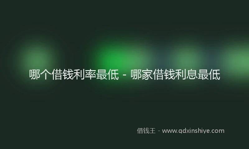 哪个借钱利率最低 - 哪家借钱利息最低