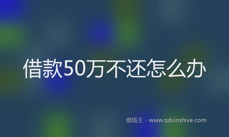 借款50万不还怎么办