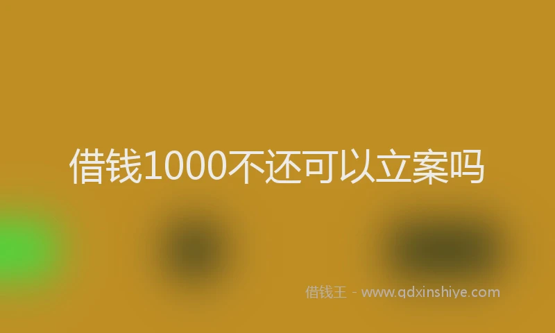 借钱1000不还可以立案吗