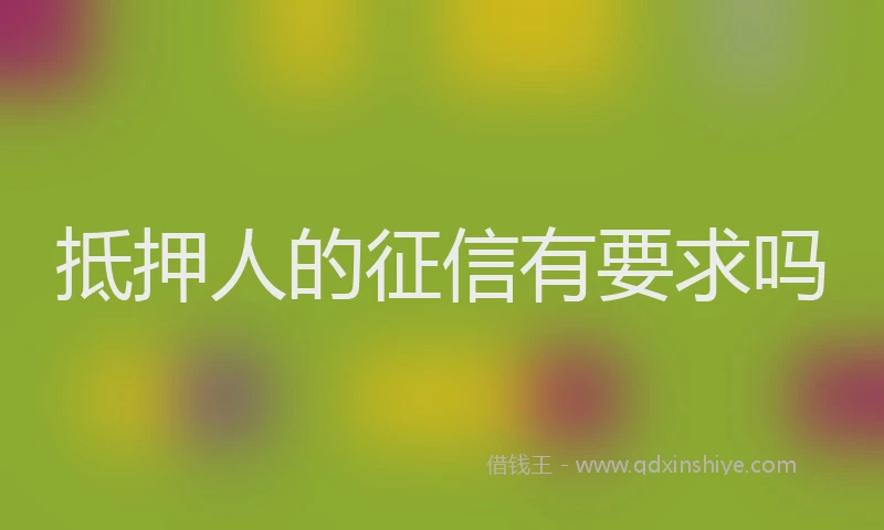 抵押人的征信有要求吗