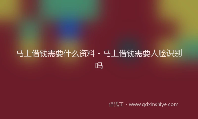 马上借钱需要什么资料 - 马上借钱需要人脸识别吗