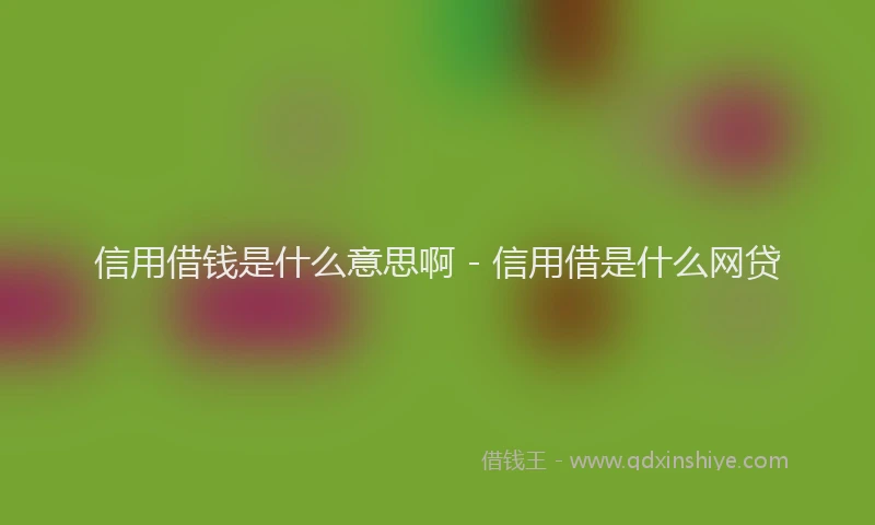 信用借钱是什么意思啊 - 信用借是什么网贷