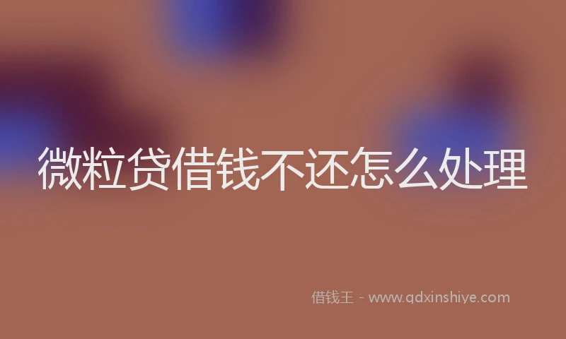 微粒贷借钱不还怎么处理