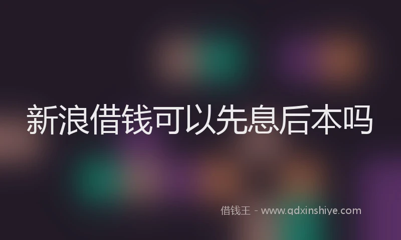 新浪借钱可以先息后本吗