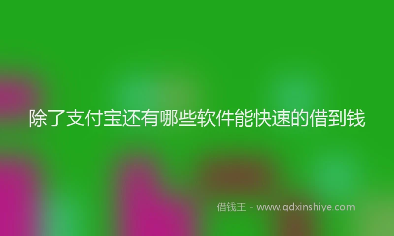 除了支付宝还有哪些软件能快速的借到钱