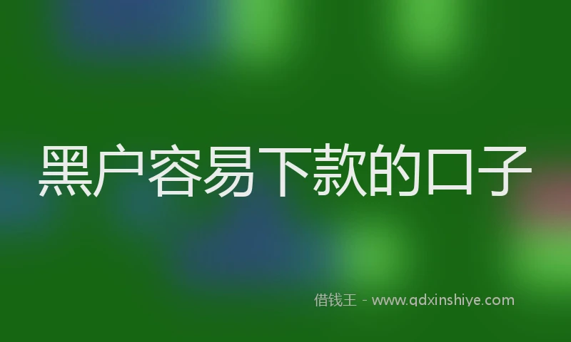 黑户容易下款的口子