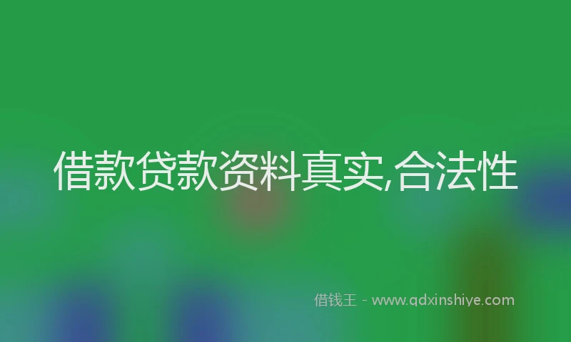 借款贷款资料真实,合法性