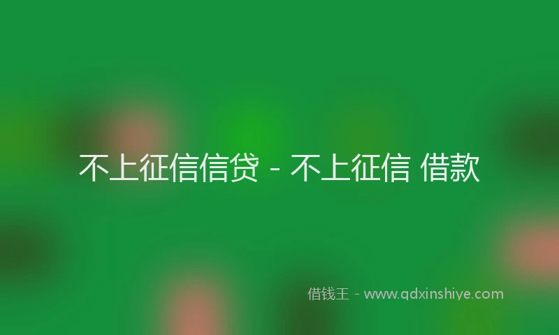 不上征信信贷 - 不上征信 借款