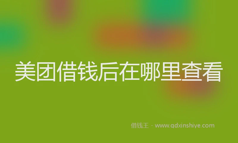 美团借钱后在哪里查看