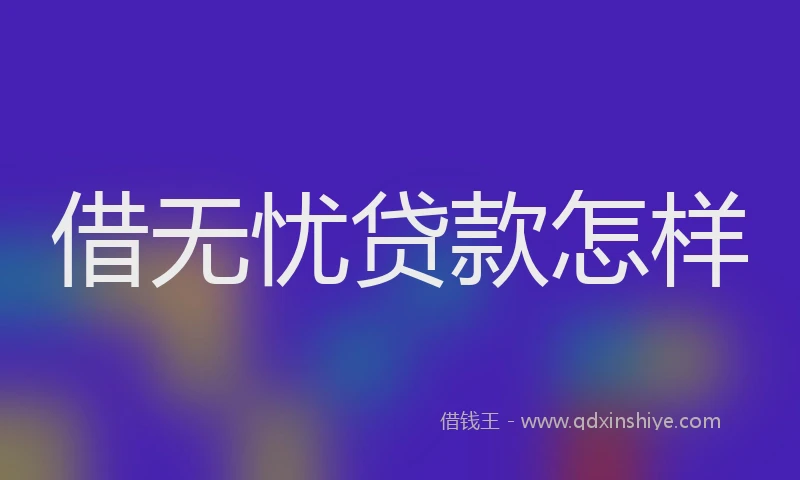 借无忧贷款怎样