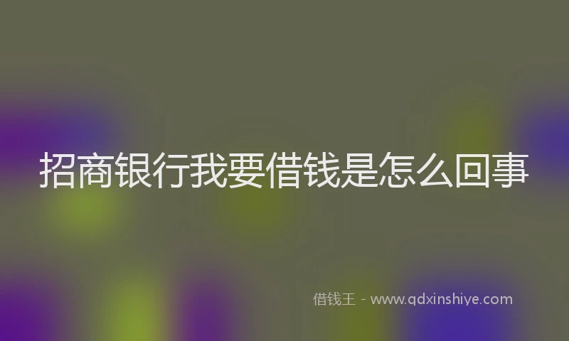 招商银行我要借钱是怎么回事