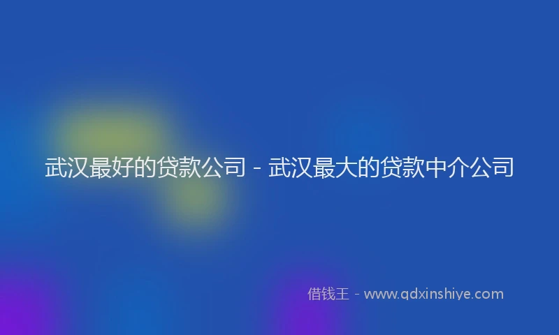 武汉最好的贷款公司 - 武汉最大的贷款中介公司
