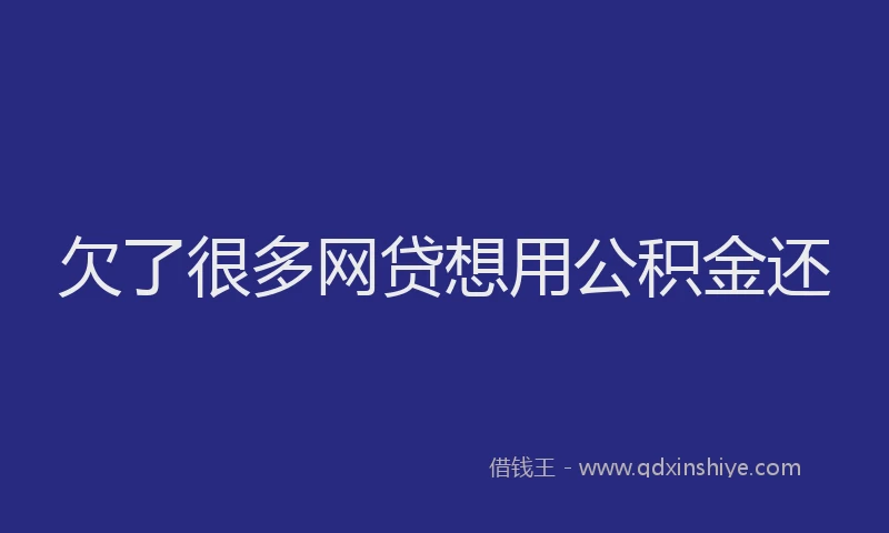 欠了很多网贷想用公积金还
