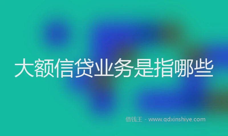 大额信贷业务是指哪些