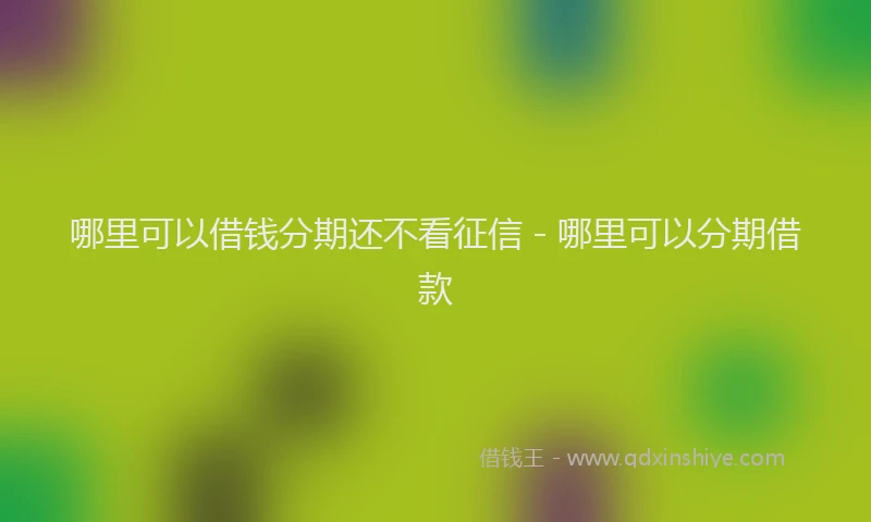 哪里可以借钱分期还不看征信 - 哪里可以分期借款