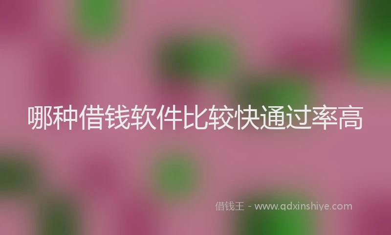 哪种借钱软件比较快通过率高