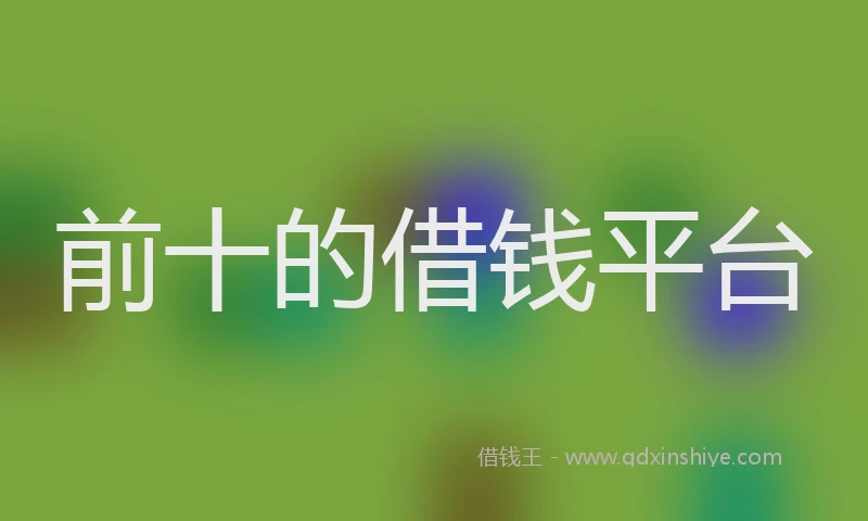 前十的借钱平台