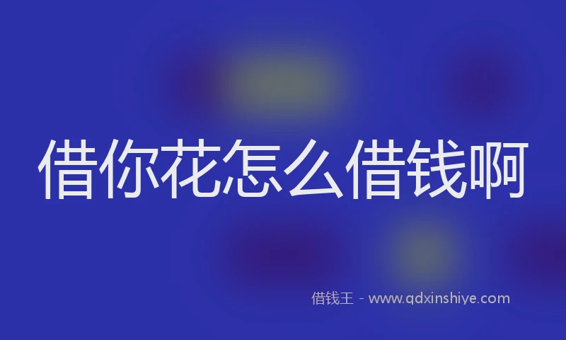 借你花怎么借钱啊