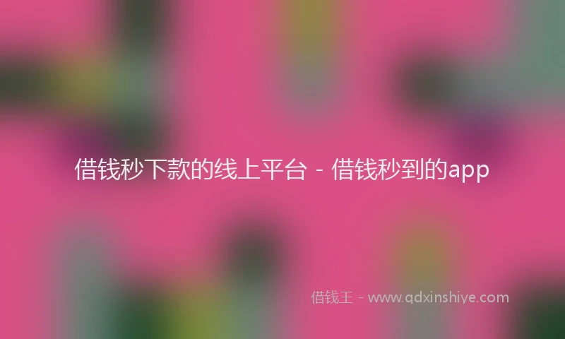 借钱秒下款的线上平台 - 借钱秒到的app