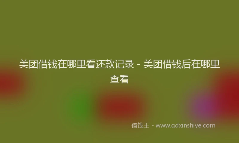 美团借钱在哪里看还款记录 - 美团借钱后在哪里查看