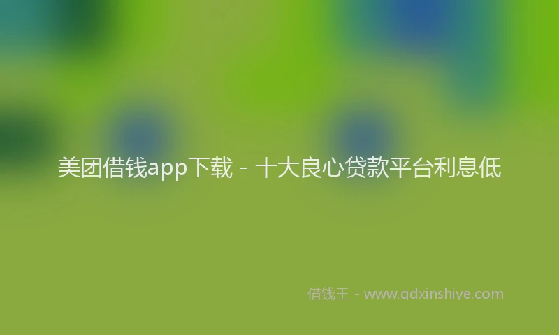 美团借钱app下载 - 十大良心贷款平台利息低