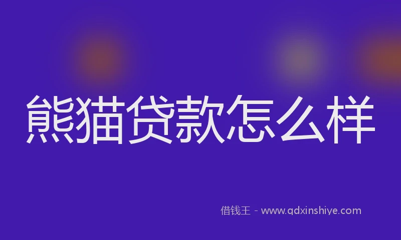 熊猫贷款怎么样