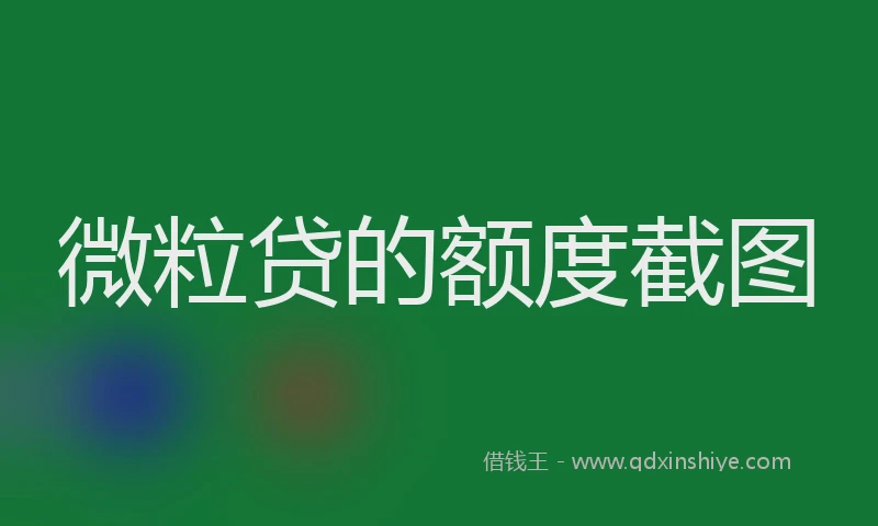 微粒贷的额度截图