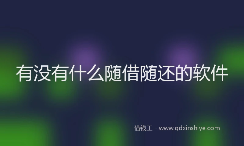 有没有什么随借随还的软件