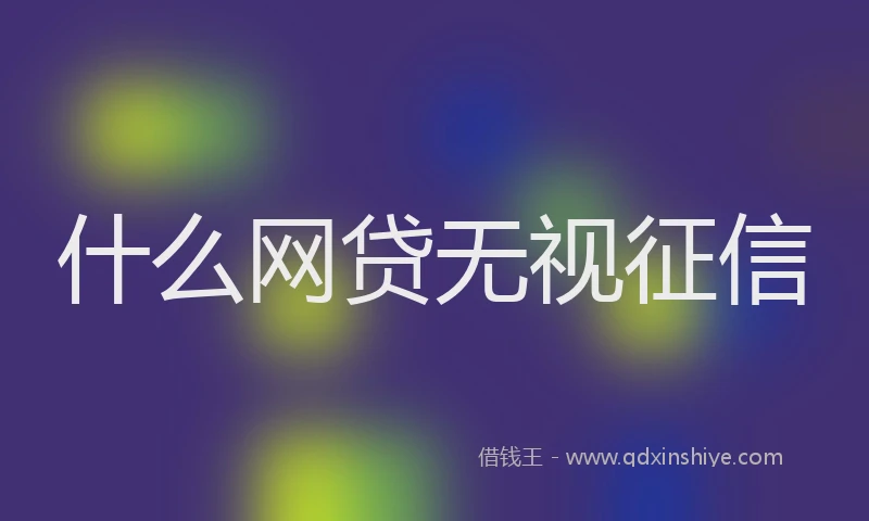 什么网贷无视征信