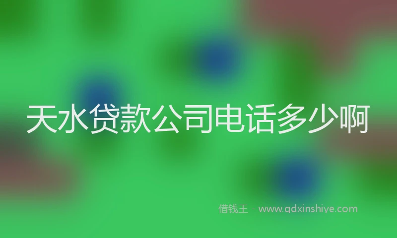 天水贷款公司电话多少啊