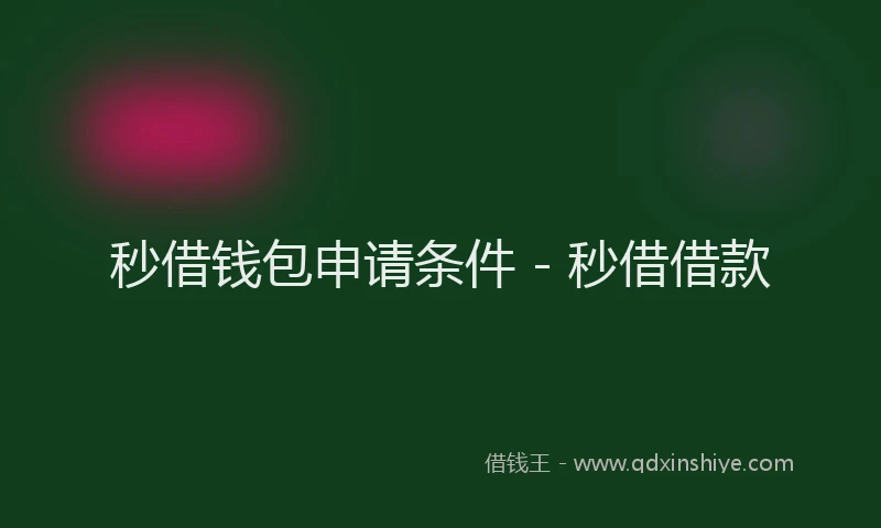 秒借钱包申请条件 - 秒借借款