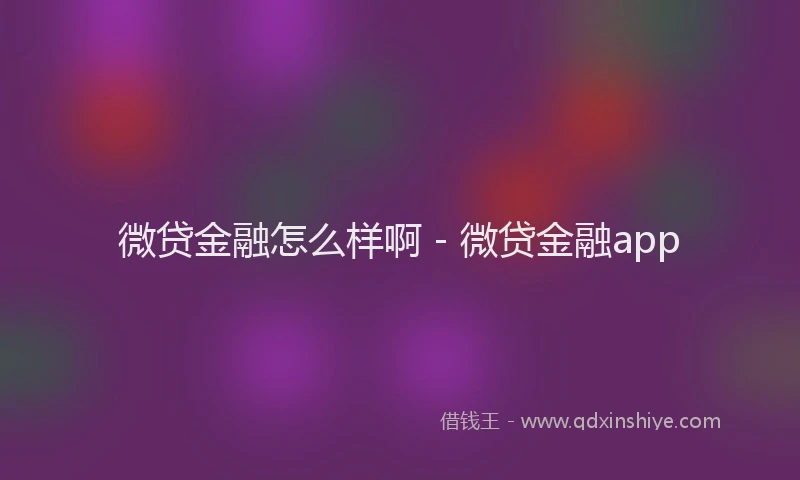 微贷金融怎么样啊 - 微贷金融app