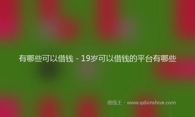 有哪些可以借钱 - 19岁可以借钱的平台有哪些