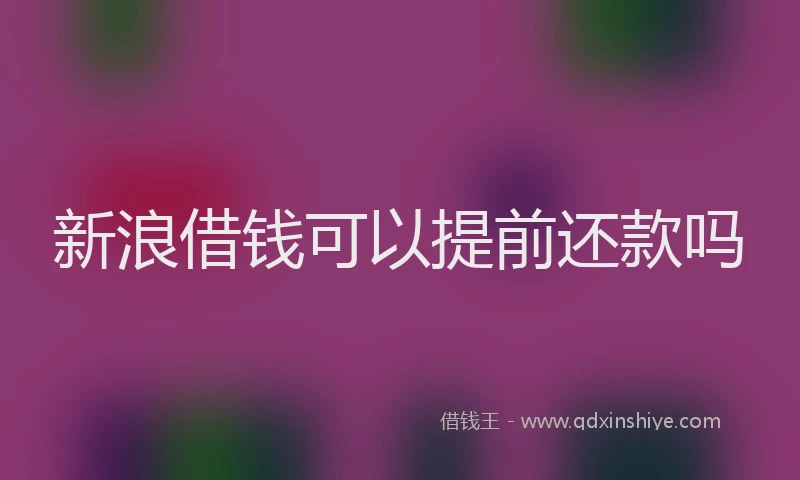 新浪借钱可以提前还款吗