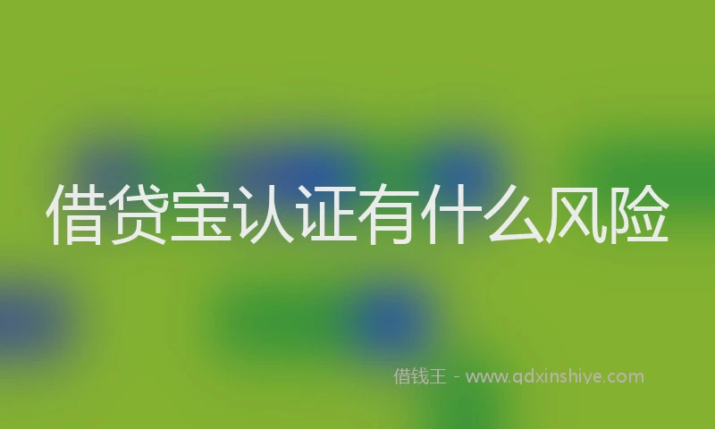 借贷宝认证有什么风险