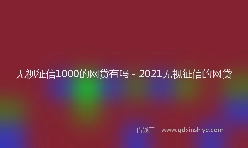 无视征信1000的网贷有吗 - 2021无视征信的网贷