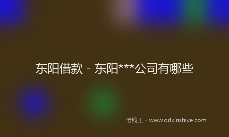 东阳借款 - 东阳***公司有哪些