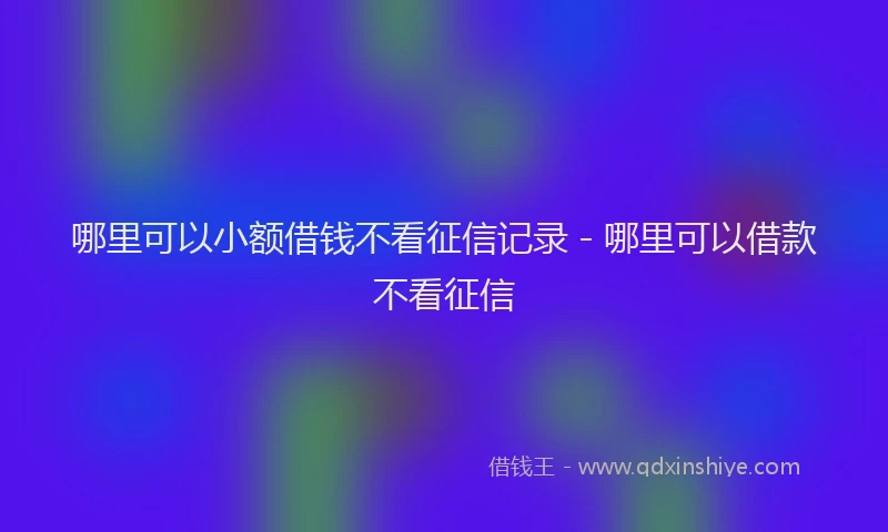 哪里可以小额借钱不看征信记录 - 哪里可以借款不看征信