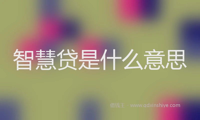 智慧贷是什么意思