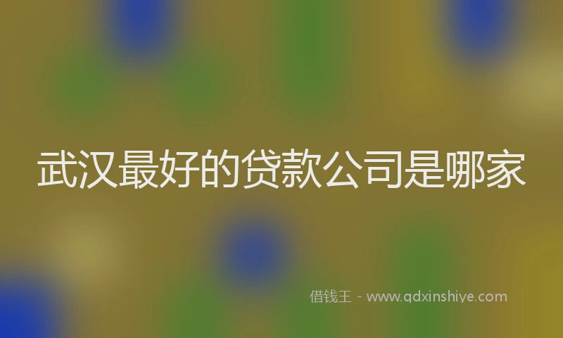 武汉最好的贷款公司是哪家