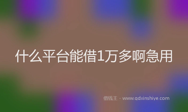 什么平台能借1万多啊急用