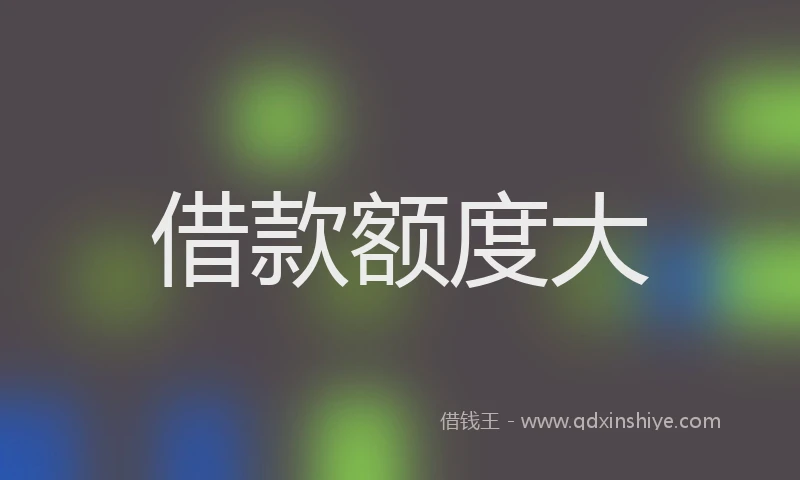 借款额度大