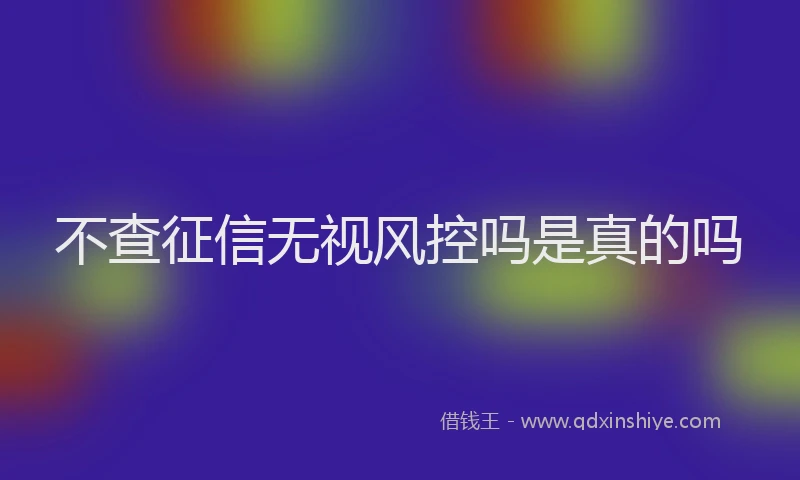 不查征信无视风控吗是真的吗