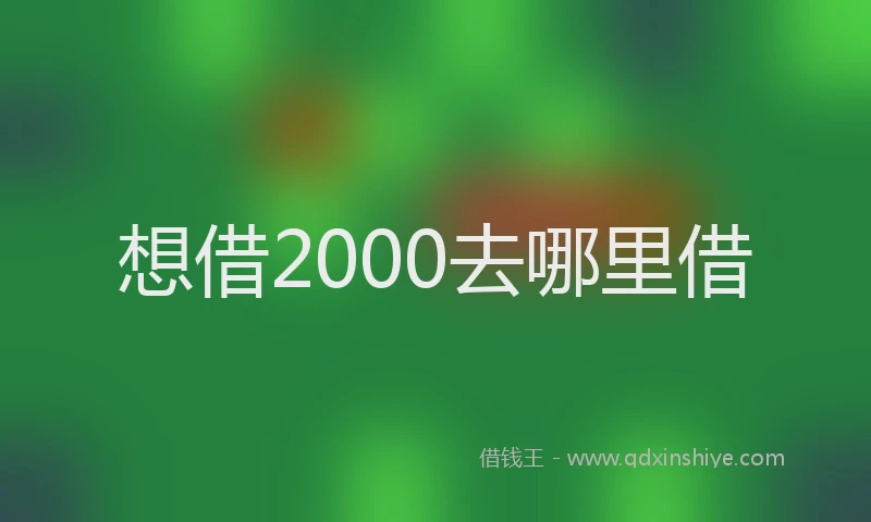 想借2000去哪里借