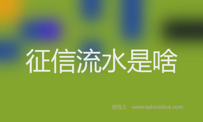 征信流水是啥